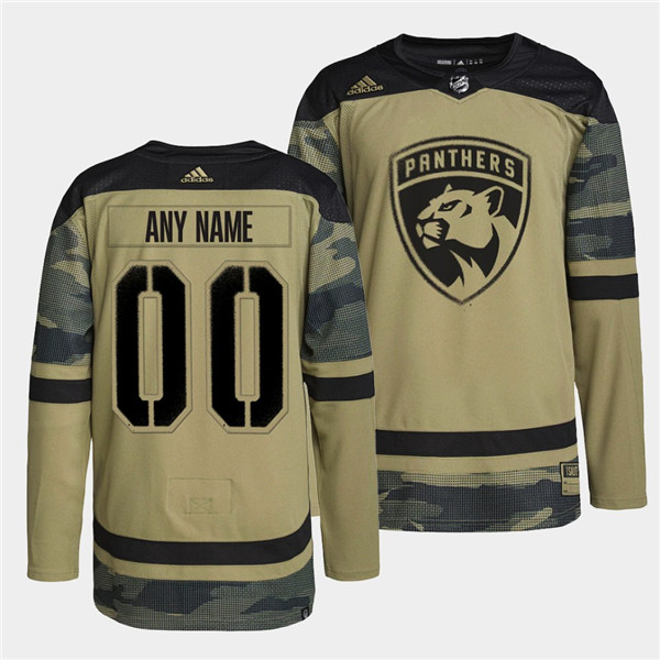 Men's Night Florida Panthers Active Player Custom 2022 Camo Military Appreciation Stitched Jersey